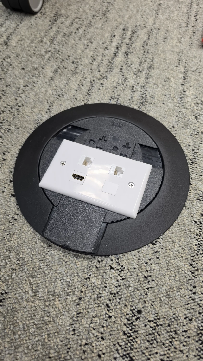 An indoor low-voltage connection plate during preparation; outdoor cable routes need their own suitable materials and protection.