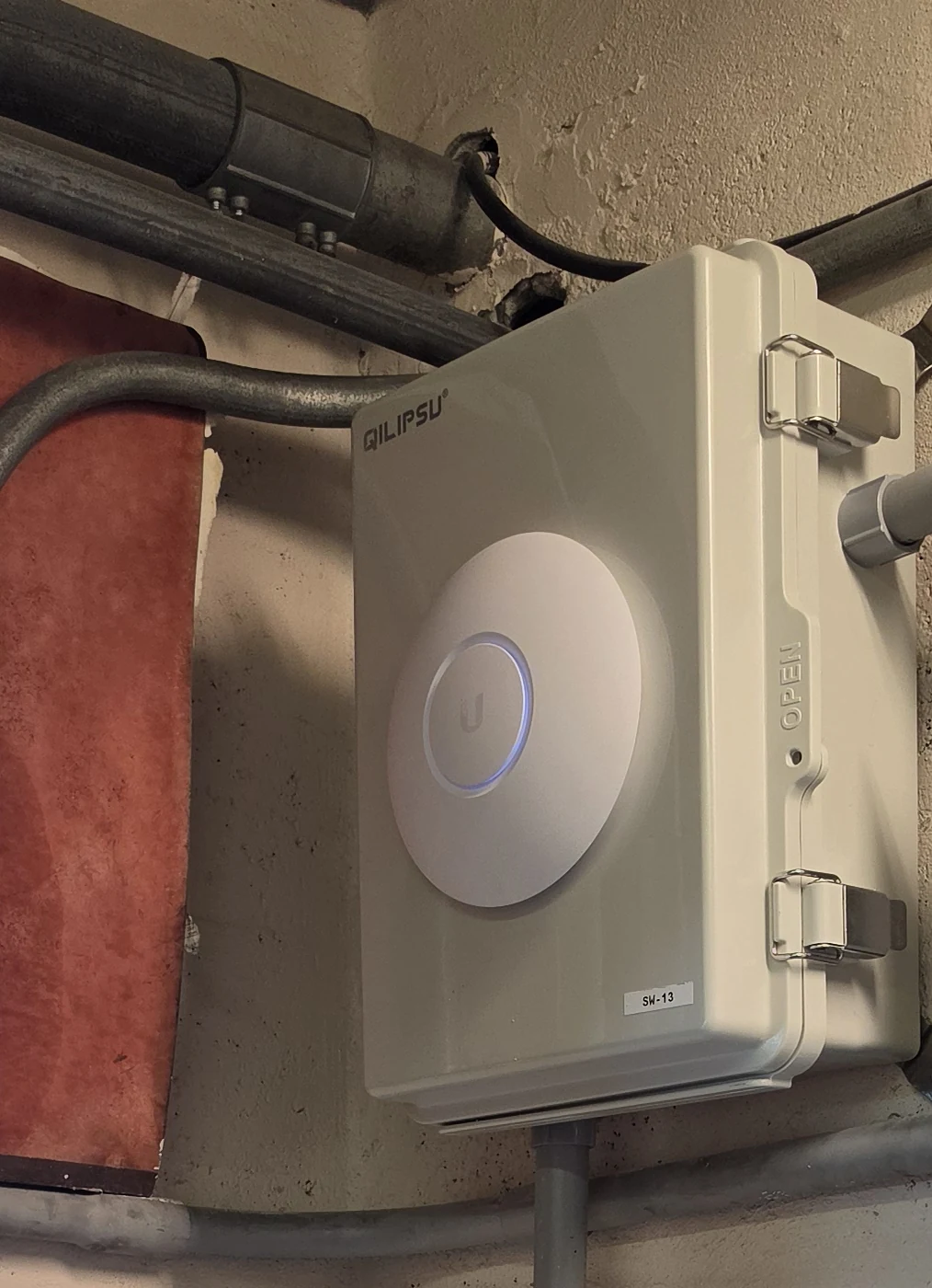 Access point on a utility-area enclosure